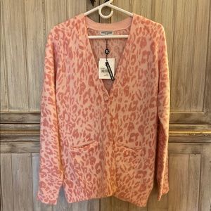 Opening Ceremony Pink Cheetah Cardigan